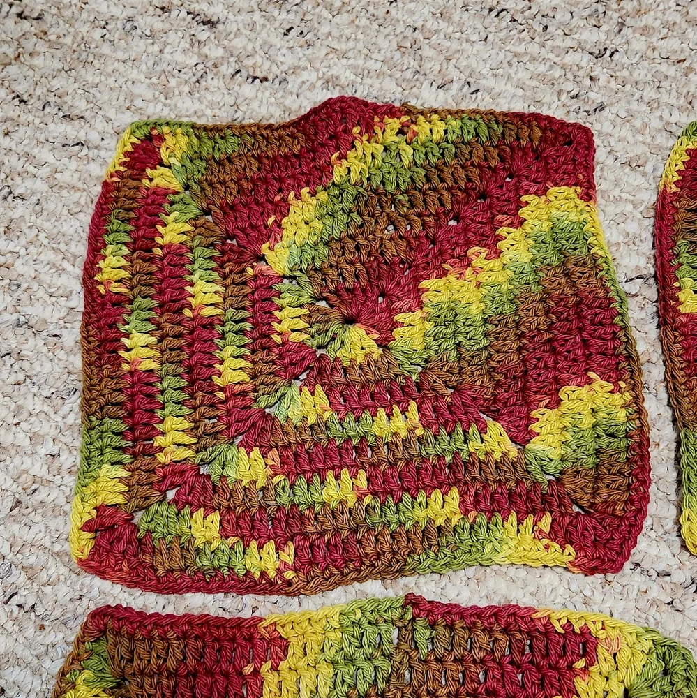 Crochet Autumn Leaves Dishcloth/Washcloth Set